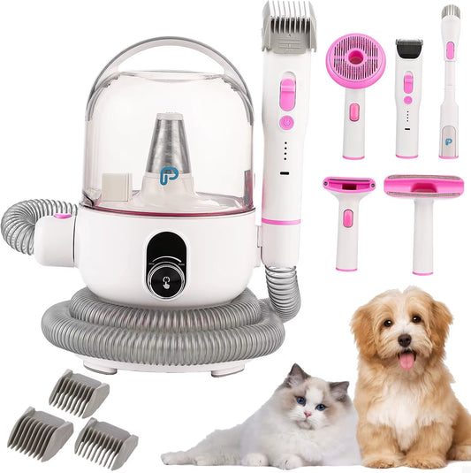 Pet Grooming Vacuum, Dog Hair Vacuum Groomer, Multi-Functional Pet Grooming Kits Dog Hair Vacuum for Dogs, Cats & More