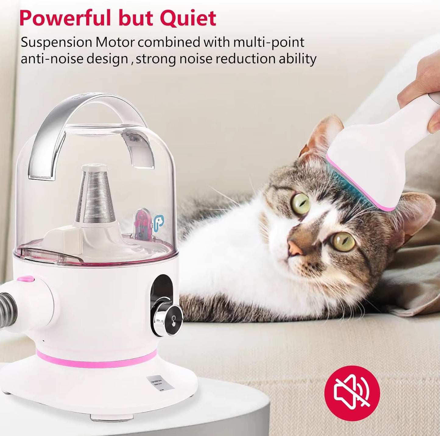 Pet Grooming Vacuum, Dog Hair Vacuum Groomer, Multi-Functional Pet Grooming Kits Dog Hair Vacuum for Dogs, Cats & More