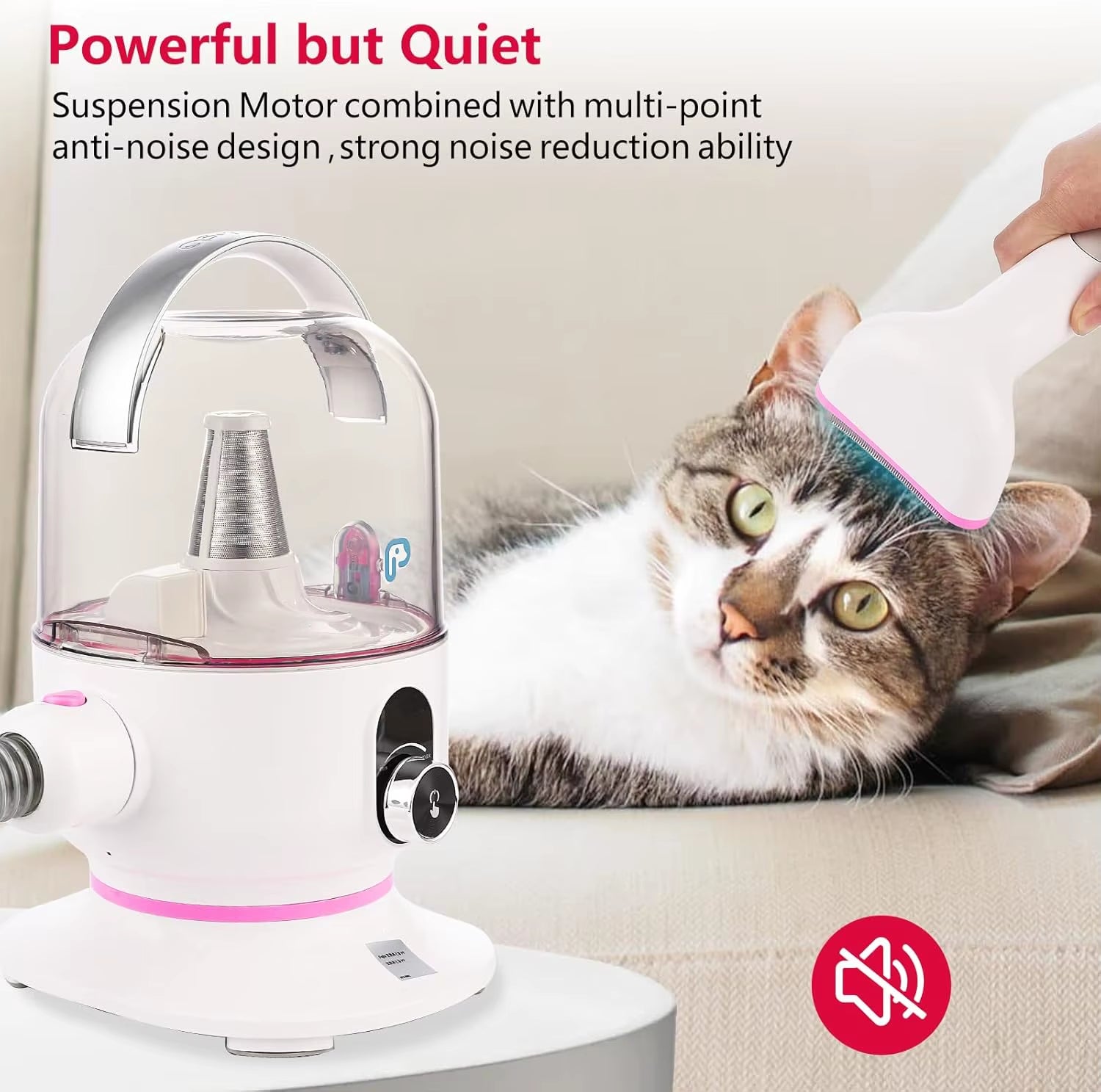 Pet Grooming Vacuum, Dog Hair Vacuum Groomer, Multi-Functional Pet Grooming Kits Dog Hair Vacuum for Dogs, Cats & More
